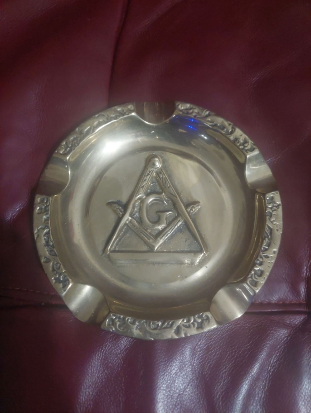 Masonic 7" Brass Ashtray